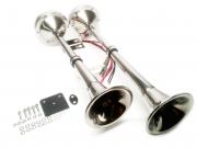 Stainless Steel Dual Trumpet Horn Complete Set 12V